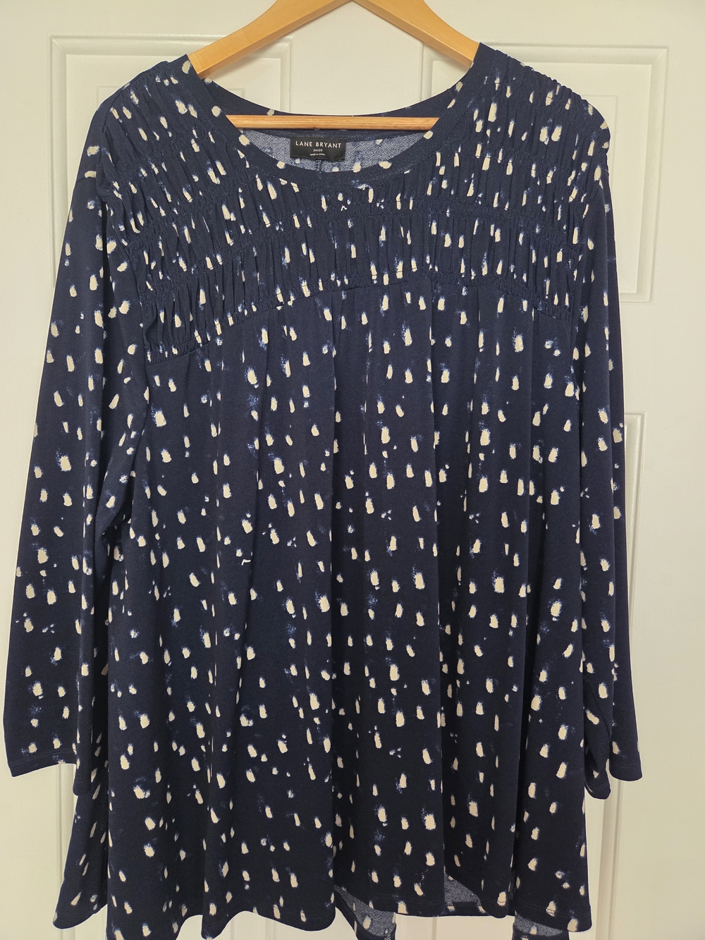 Lane Bryant Navy Three-Quarter Sleeve Shirt